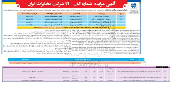 مزایده تعدادی از املاک