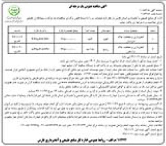 آگهی مناقصه عمومی , مناقصه آبخیزداری و حفاظت خاک