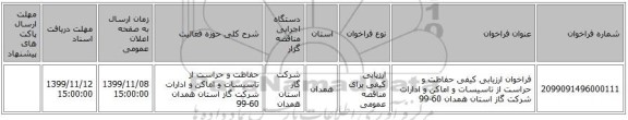 فراخوان ارزیابی کیفی حفاظت و حراست از تاسیسات و اماکن و ادارات شرکت گاز استان همدان 60-99