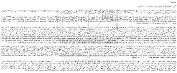 مزایده فروش ششدانگ یکباب مغازه تجاری