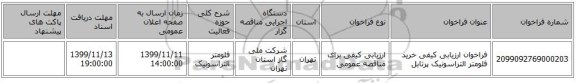 فراخوان ارزیابی کیفی خرید فلومتر التراسونیک پرتابل