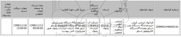 فراخوان ارزیابی کیفی خریدتعداد42 دستگاه پمپ شناور وتعداد47دستگاه الکتروموتور شناور