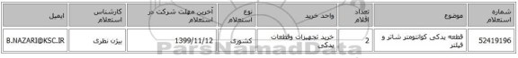 قطعه یدکی کوانتومتر شاتر و فیلتر