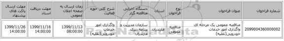 مناقصه عمومی یک مرحله ای واگذاری امور خدمات خودرویی(نقلیه)