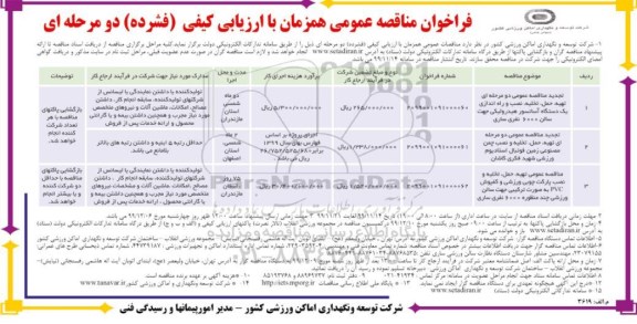 مناقصه, مناقصه تهیه، حمل، تخلیه، نصب و راه اندازی یک دستگاه آسانسور هیدرولیکی... 