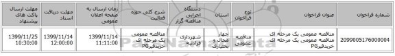 مناقصه عمومی یک مرحله ای مناقصه عمومی یک مرحله ای خریدقیرPG