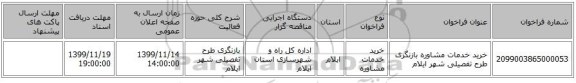 خرید خدمات مشاوره بازنگری طرح تفصیلی شهر ایلام