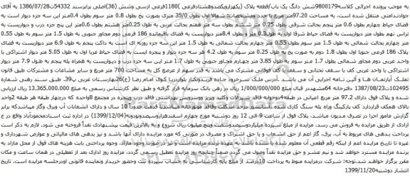 آگهی مزایده شش دانگ یک باب/قطعه پلاک (یکهزارویکصدوهشتادفرعی )1180فرعی