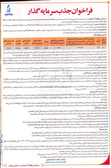 فراخوان، فراخوان جذب سرمایه گذار 