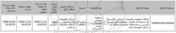 مناقصه عمومی همزمان با ارزیابی (فشرده) یک مرحله ای راهبری نیروهای کارشناس و تکنسین در واحدهای عملیانی شاغل در شرکت آلومینای ایران 