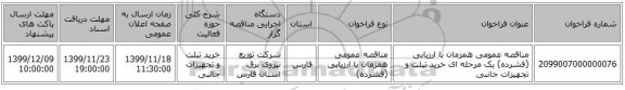مناقصه عمومی همزمان با ارزیابی (فشرده) یک مرحله ای خرید تبلت و تجهیزات جانبی