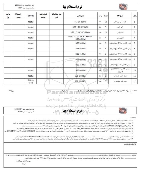 استعلام جعبه بکس میلیمتری ..