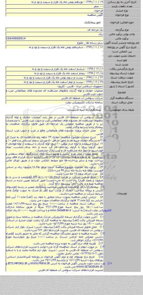عملیات حفاری و لوله گذاری چاههای مشاهده ای محدوده های مطالعاتی غرب و جنوب غرب فارس