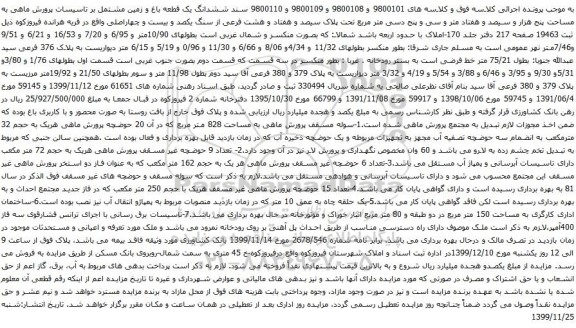آگهی مزایده ششدانگ یک قطعه باغ و زمین مشتمل بر تاسیسات پرورش ماهی