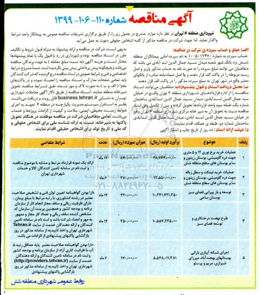 آگهی مناقصه , مناقصه عملیات خرید برج نوری 12 و 5 متری ...