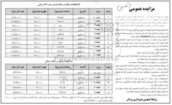 مزایده مزایده فروش 16 قطعه زمین مسکونی نوبت اول