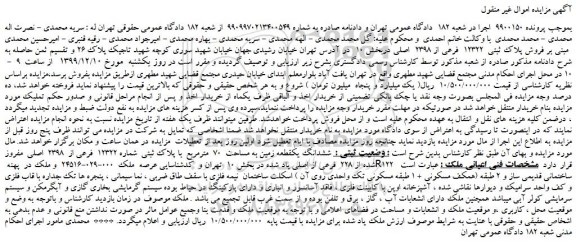 مزایده فروش پلاک ثبتی  12322  فرعی از 2398  اصلی