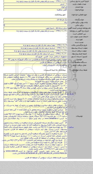عملیات اجرایی تکمیل شبکه آبیاری و زهکشی سد تنگاب فیروزآباد به روش PC