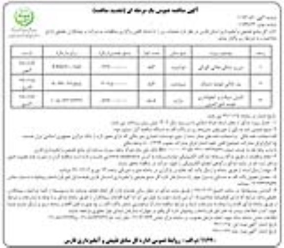تجدید آگهی مناقصه عمومی , تجدید مناقصه سرریز سنگی  و...
