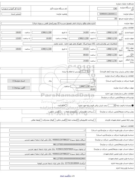 اجاره مغازه واقع درخیابان امام، همجوار مدرسه 22 بهمن(محل فعلی رستوران غزال)