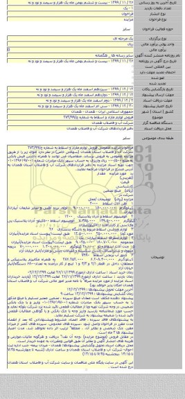 فروش لوازم مازاد و اسقاط به شماره ج/۲۷۳/۹۹