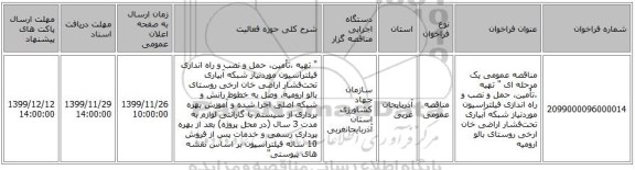 مناقصه عمومی یک مرحله ای 