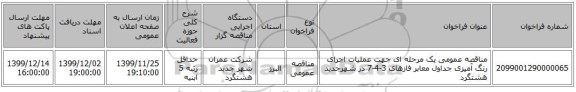 مناقصه عمومی یک مرحله ای جهت عملیات اجرای رنگ آمیزی جداول معابر فازهای 3-4-7 در شهرجدید هشتگرد
