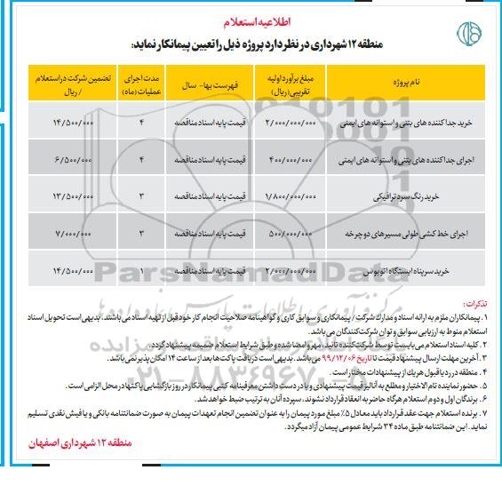 استعلام,استعلام خرید جداکننده های بتنی و استوانه های ایمنی  و...