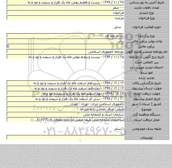 فروش اوراق امحایی و تخمیر آن