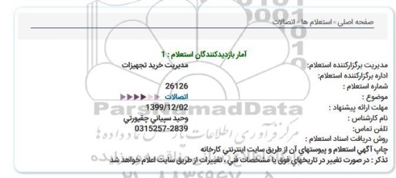 استعلام، استعلام اتصالات 