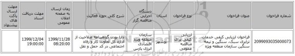 فراخوان ارزیابی کیفی خدمات ترابری سبک، سنگین و نیمه سنگین سازمان منطقه ویژه 
