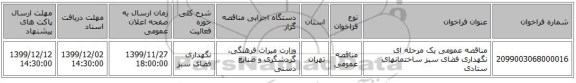 مناقصه عمومی یک مرحله ای نگهداری فضای سبز ساختمانهای ستادی