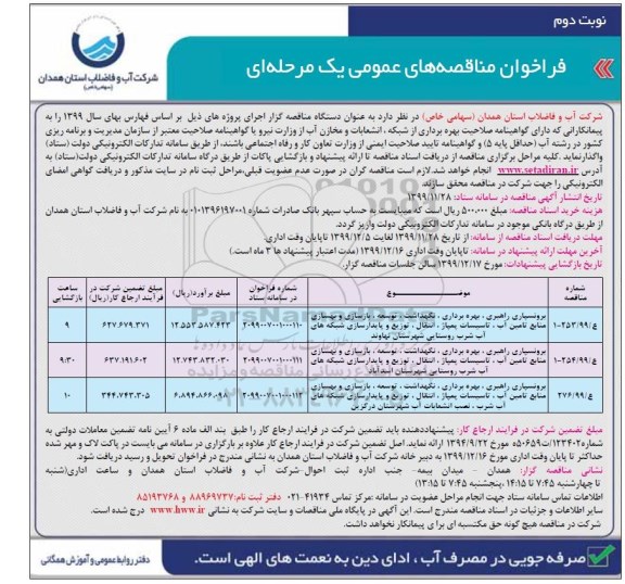 مناقصه مناقصه برونسپاری راهبری، بهره برداری، نگهداشت، توسعه، بازسازی و بهسازی...