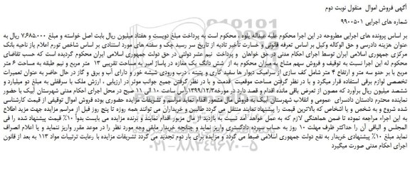 مزایده،مزایده فروش شش دانگ یک مغازه 