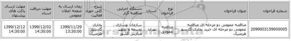 مناقصه عمومی دو مرحله ای مناقصه عمومی دو مرحله ای خرید بخاری گازسوز هرمتیک 