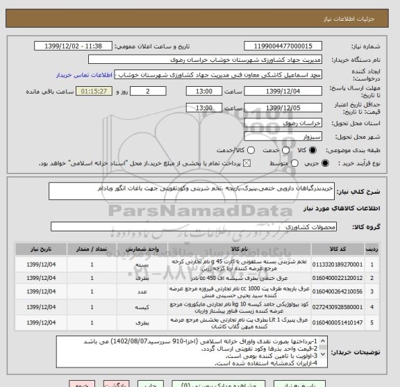 استعلام خریدبذرگیاهان دارویی ختمی،پنیرک،باریجه ،تخم شربتی وکودتقویتی جهت باغات انگور وبادام
