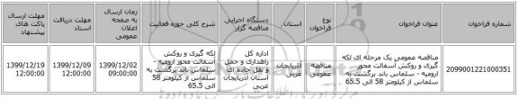 مناقصه عمومی یک مرحله ای لکه گیری و روکش آسفالت محور ارومیه - سلماس باند برگشت به سلماس از کیلومتر 58 الی 65.5 