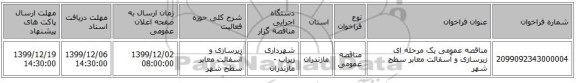 مناقصه عمومی یک مرحله ای زیرسازی و آسفالت معابر سطح شهر