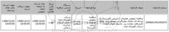 مناقصه عمومی همزمان با ارزیابی (فشرده) یک مرحله ای حفاری مغزه‌گیری، نمونه‌برداری، پروژه اکتشافات معادن یزد، جاجرم، ناویا و کرمان شرکت آلومینای ایران