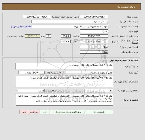 استعلام پنل 60 * 60 آلتون رای مطابق فایل پیوست