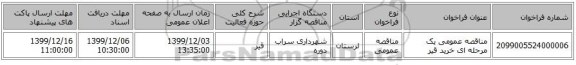 مناقصه عمومی یک مرحله ای خرید قیر