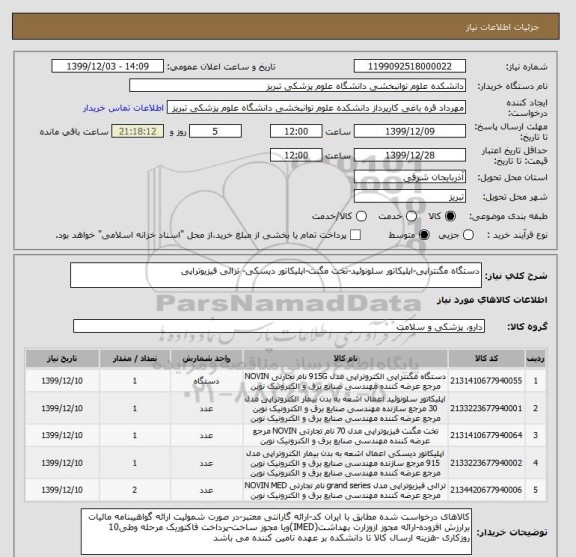 استعلام دستگاه مگنتراپی-اپلیکاتور سلونوئید-تخت مگنت-اپلیکاتور دیسکی-	ترالی فیزیوتراپی