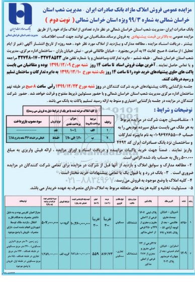مزایده،مزایده فروش تعدادی از  املاک مسکونی و تجاری نوبت دوم 