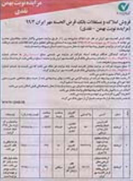 مزایده،مزایده فروش املاک و مستغلات کاربری تجاری و پایان کار 