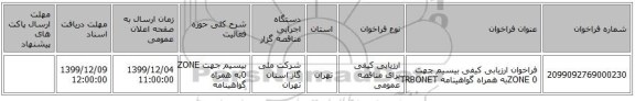 فراخوان ارزیابی کیفی بیسیم جهت ZONE 0به همراه گواهینامه TRBONET