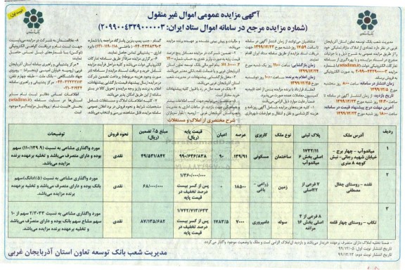 آگهی مزایده،مزایده فروش تعدادی از املاک مازاد تملیکی
