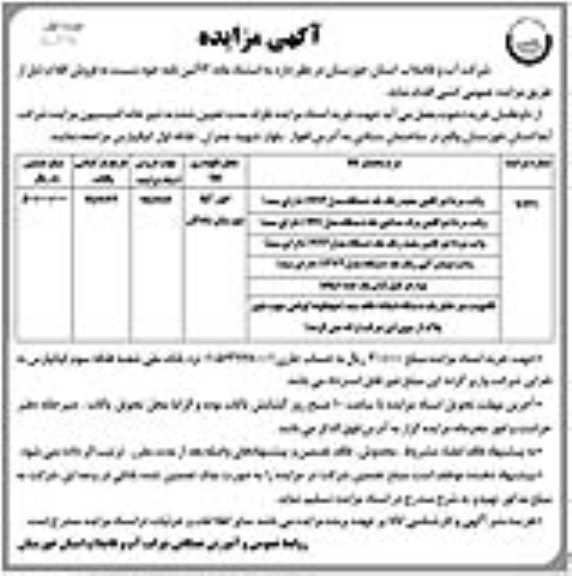 مزایده، مزایده فروش وانت مزدا دو کابین...