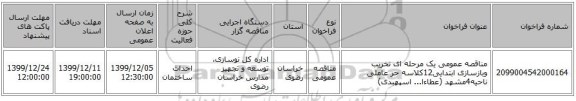 مناقصه عمومی یک مرحله ای تخریب وبازسازی ابتدایی12کلاسه حر عاملی ناحیه4مشهد (عطاءا... اسپهبدی)