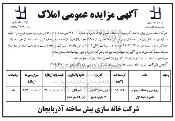 مزایده،مزایده فروش تعدادی از املاک مغازه