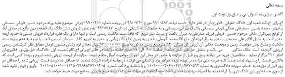 مزایده،مزایده  فروش شش دانگ یک قطعه زمین 